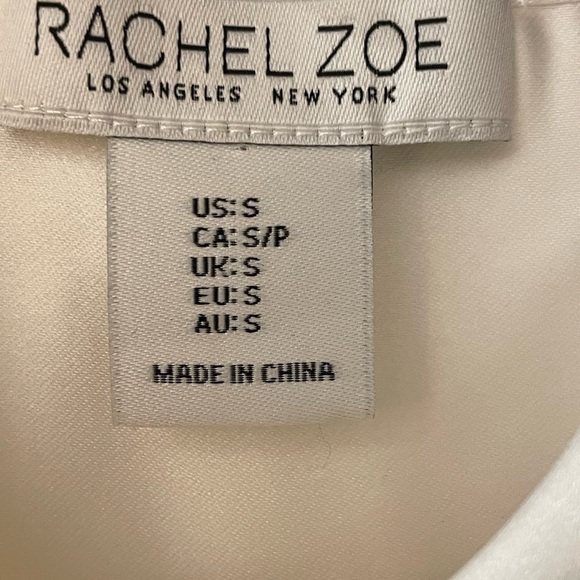 S: Rachel Zoe Satin Long Sleeve Button Down Blouse Ivory NWOT New! - Picture 4 of 9